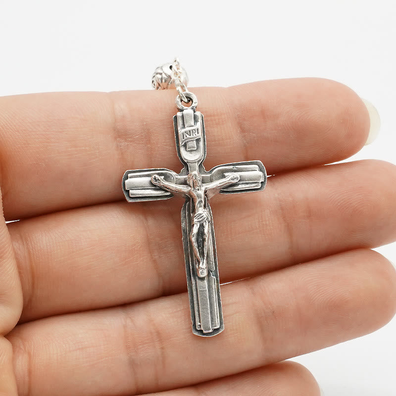 Christianartworkshop Hematite Rosary with Blessed Virgin Mary Medal - image 1