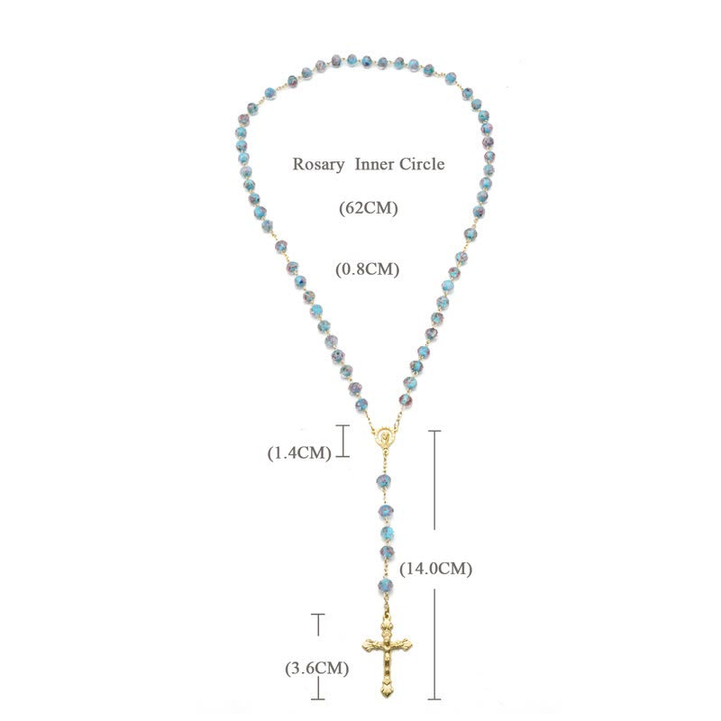 Christianartworkshop Flower Rose Glazed Beads Rosary with Mary & Crucifix - image 8