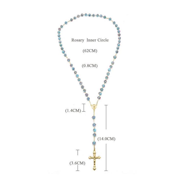 Christianartworkshop Flower Rose Glazed Beads Rosary with Mary & Crucifix - image 9