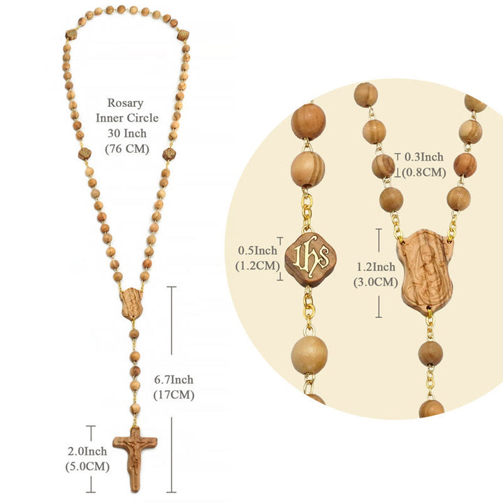 Christianartworkshop Quality Handmade Olive/Rosewood/Ebony Beads Prayer Rosary - image 5
