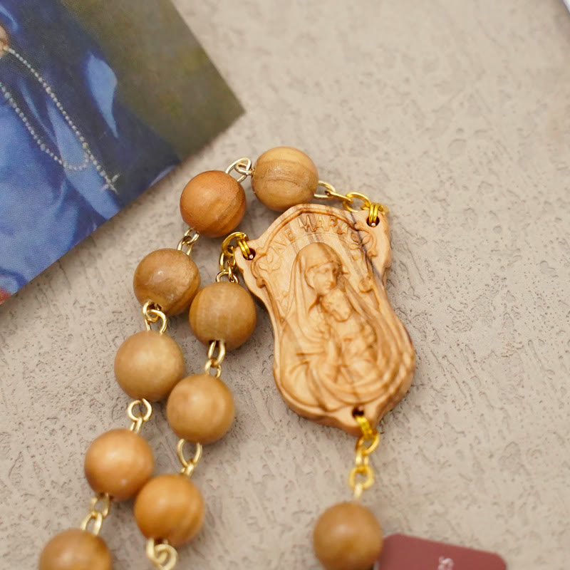Christianartworkshop Quality Handmade Olive/Rosewood/Ebony Beads Prayer Rosary - image 3