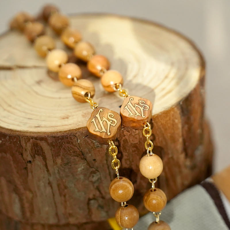 Christianartworkshop Quality Handmade Olive/Rosewood/Ebony Beads Prayer Rosary - image 3