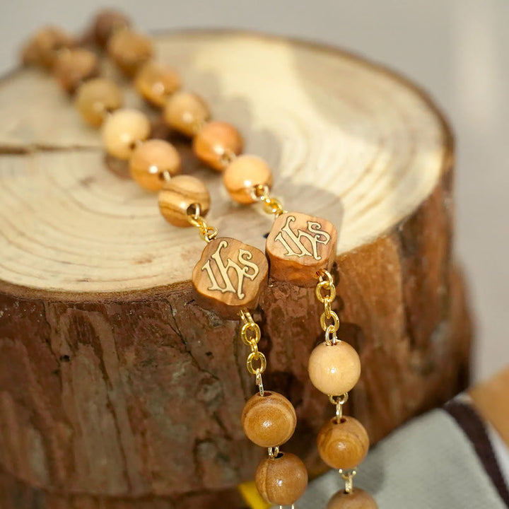 Christianartworkshop Quality Handmade Olive/Rosewood/Ebony Beads Prayer Rosary - image 3