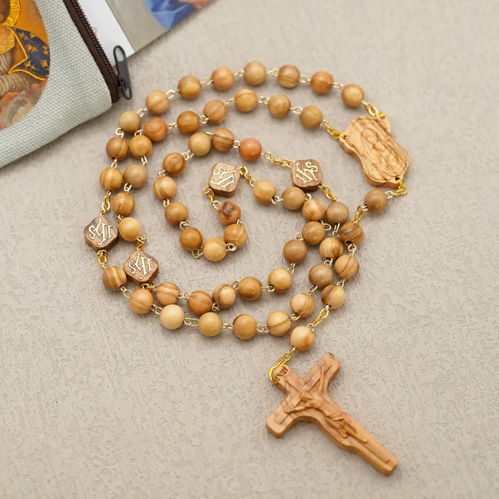 Christianartworkshop Quality Handmade Olive/Rosewood/Ebony Beads Prayer Rosary - image 6