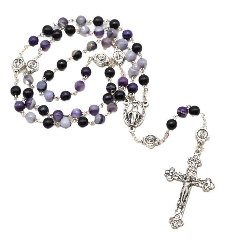 Christianartworkshop Agate Blessing Prayer Rosary (3 color) - Purple - image 3