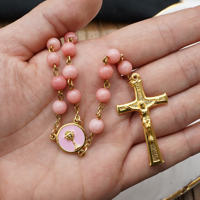 Christianartworkshop Original Handmade Red Grain Chalcedony Rosary - image 2