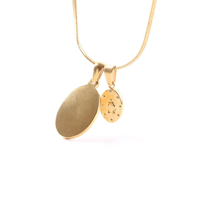 Christianartworkshop Our Lady of the Round Double Pendant Gold Necklace - image 4