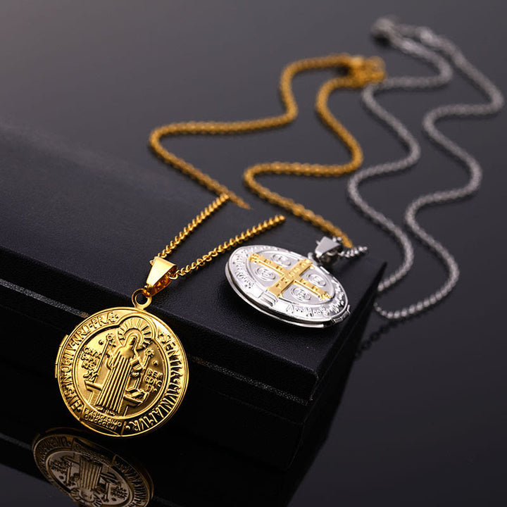 Christianartworkshop Classic St. Benedict Pendant Titanium Necklace - image 3