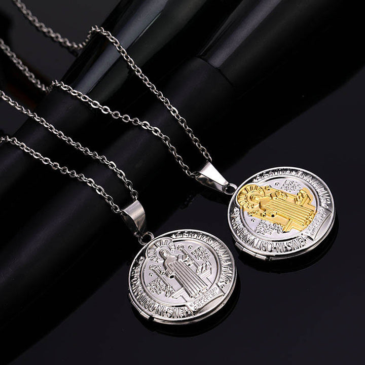 Christianartworkshop Classic St. Benedict Pendant Titanium Necklace - image 6