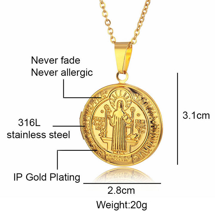 Christianartworkshop Classic St. Benedict Pendant Titanium Necklace - image 8