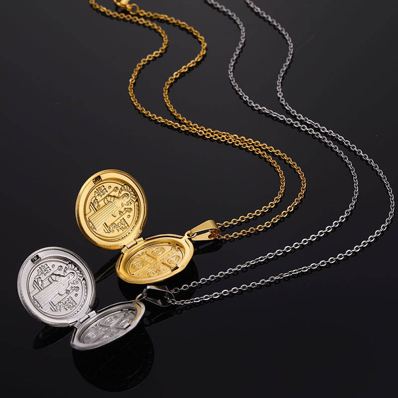 Christianartworkshop Classic St. Benedict Pendant Titanium Necklace - image 2