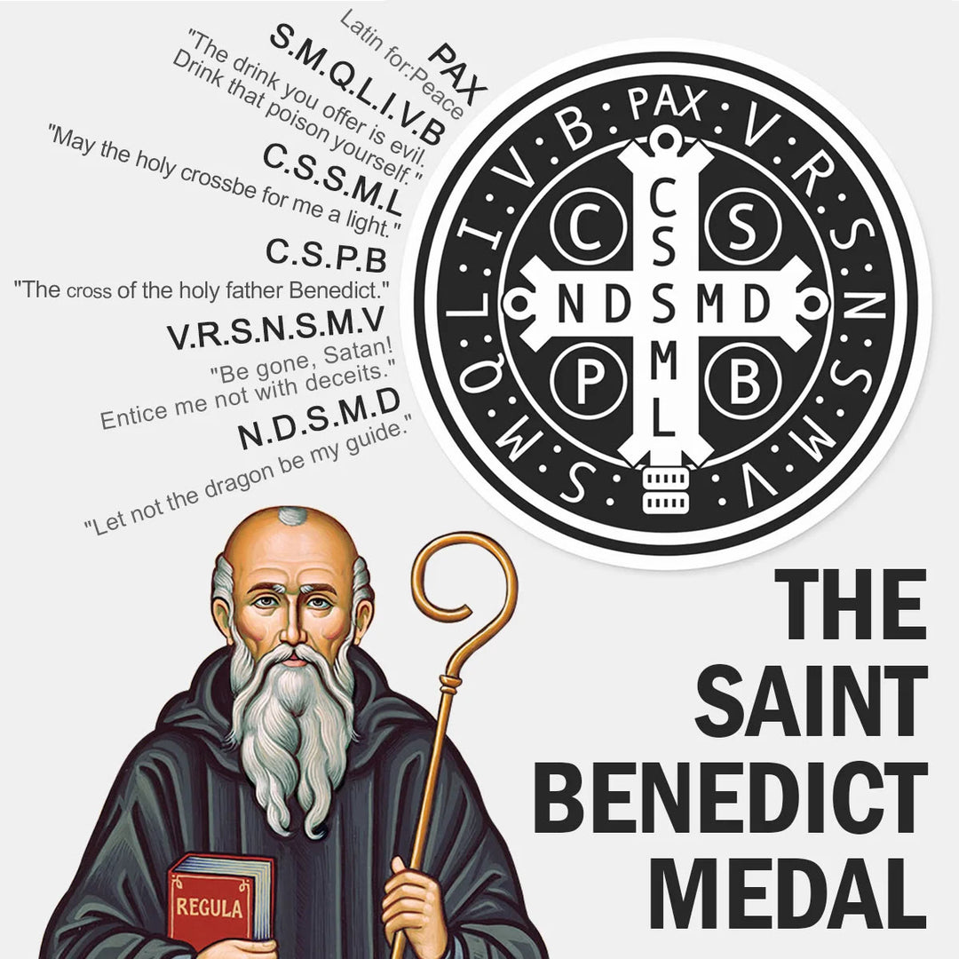 Christianartworkshop St. Benedict the Protector Titanium Ring