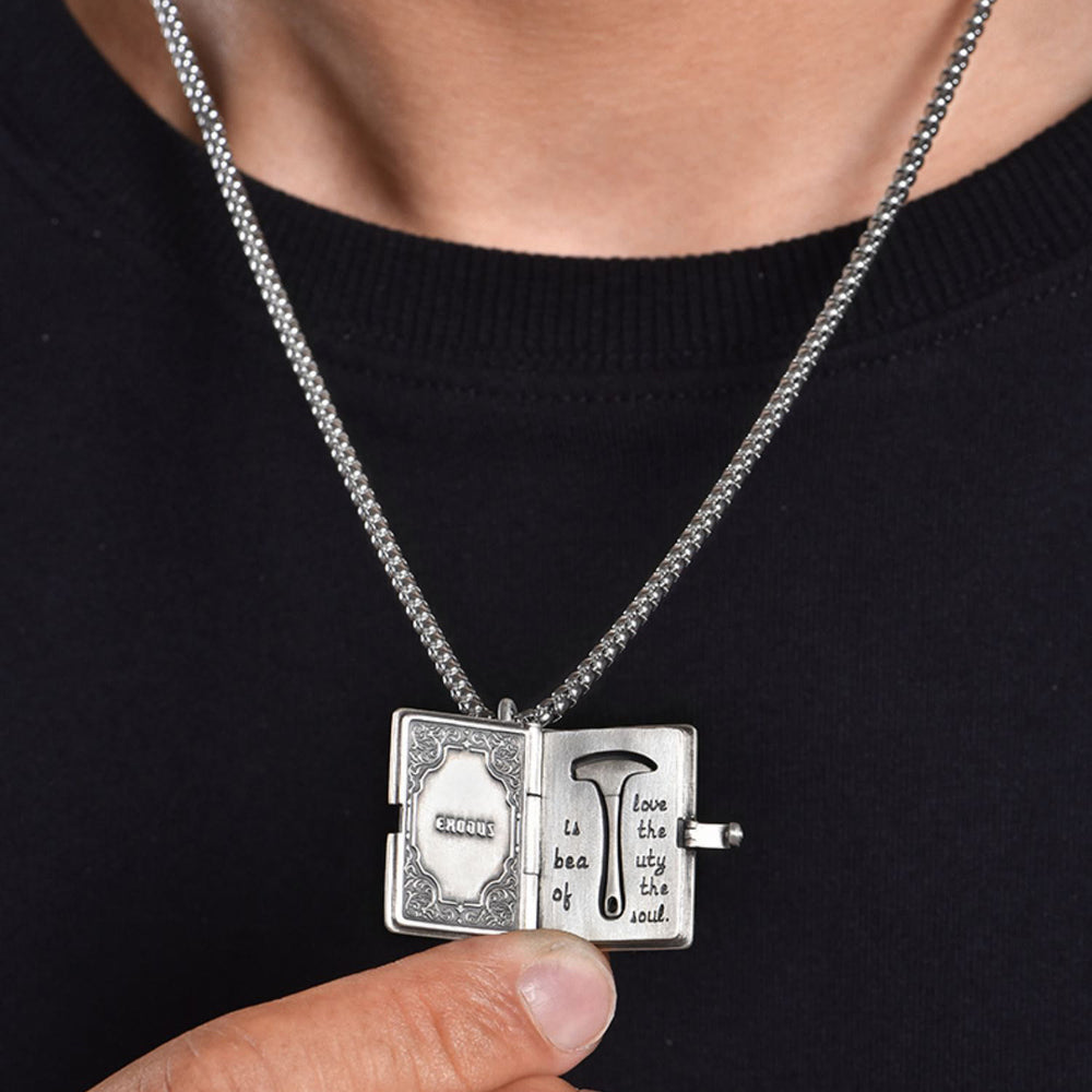 Christianartworkshop Bible with the Removable Rock Hammer Necklace - image 1