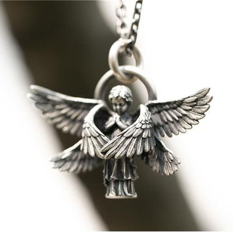 Christianartworkshop Praying Angel Wing Pendant Good Luck Necklace - image 5