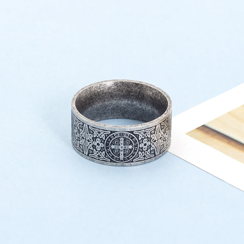 Christianartworkshop Vintage St. Benedict Catholic Ring - US 13 - image 0