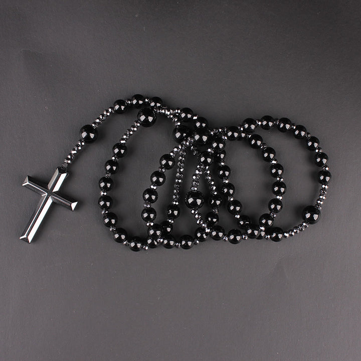Agate/Tiger's Eye Stone Cross Catholic Rosary - image 6