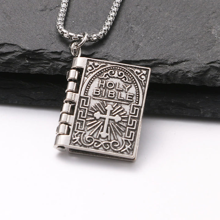 Christianartworkshop Turnable Holy Bible Pendant Christian Necklace - image 1