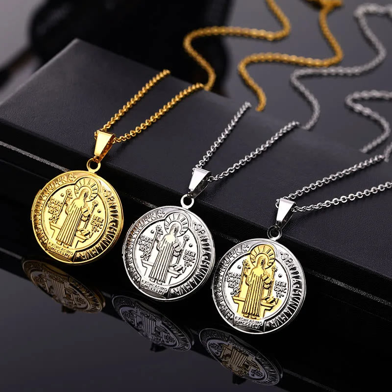 Christianartworkshop Classic St. Benedict Pendant Titanium Necklace - image 7