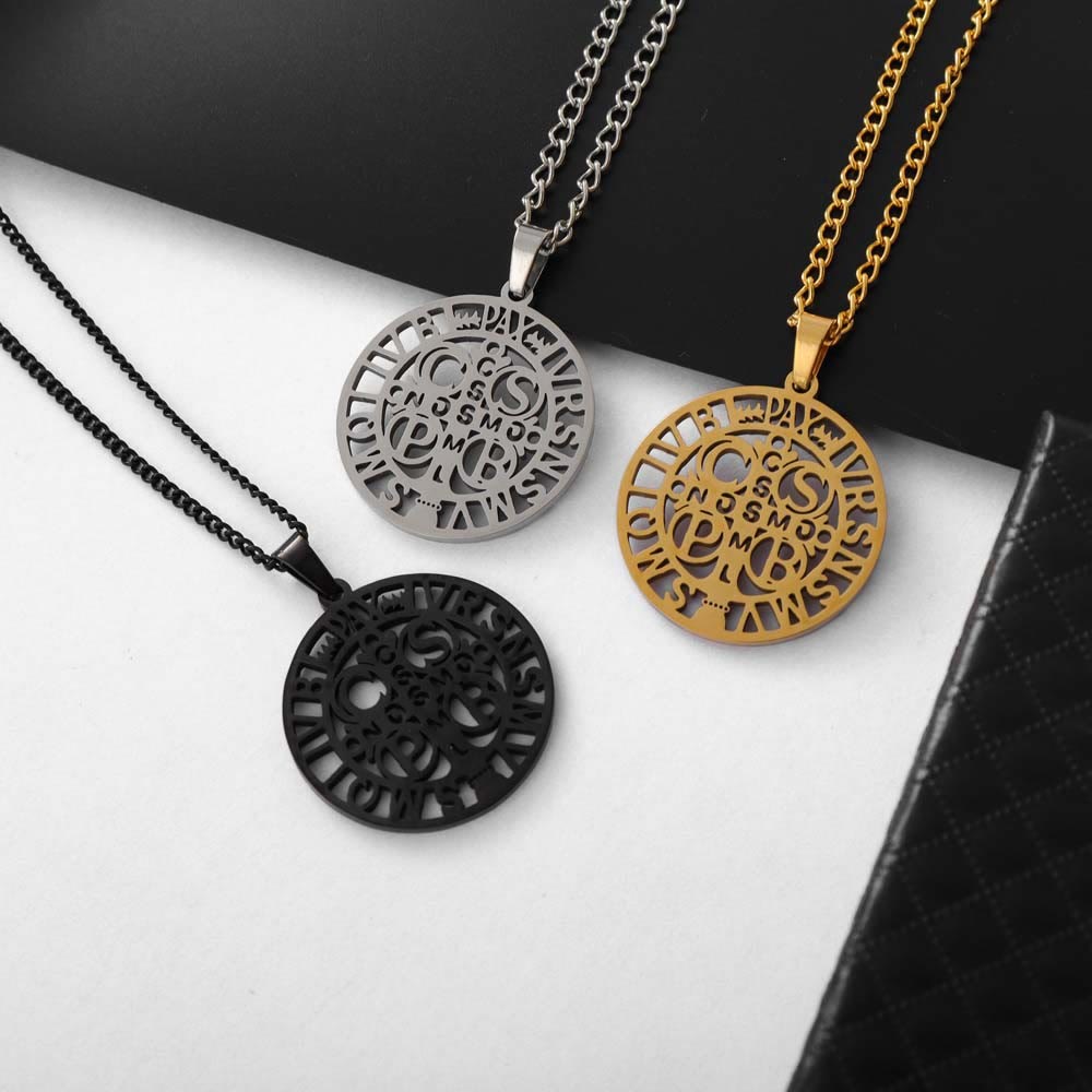 Christianartworkshop St. Benedict Symbol Openwork Pendant Necklace - image 4