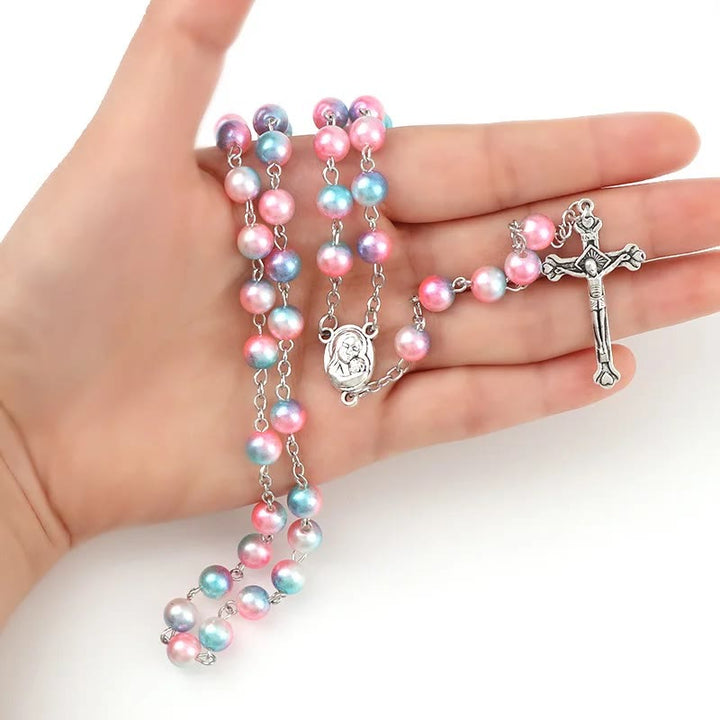 Christianartworkshop Two-color Plastic Crucifix Rosary - image 5