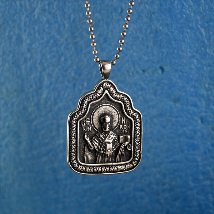 Christianartworkshop Father Blessing Charm Titanium Necklace - Metallic - image 1