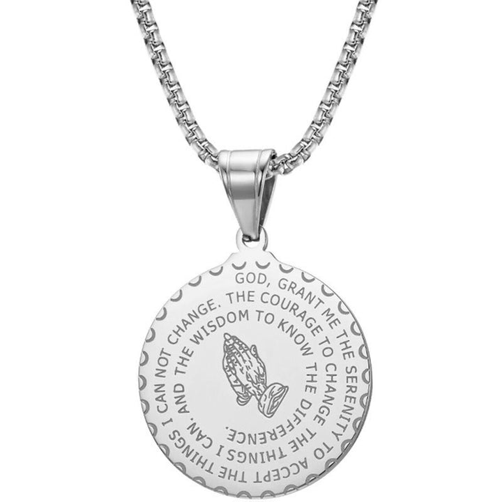 Christianartworkshop Praying Hands Round Plaque Necklace - image 5