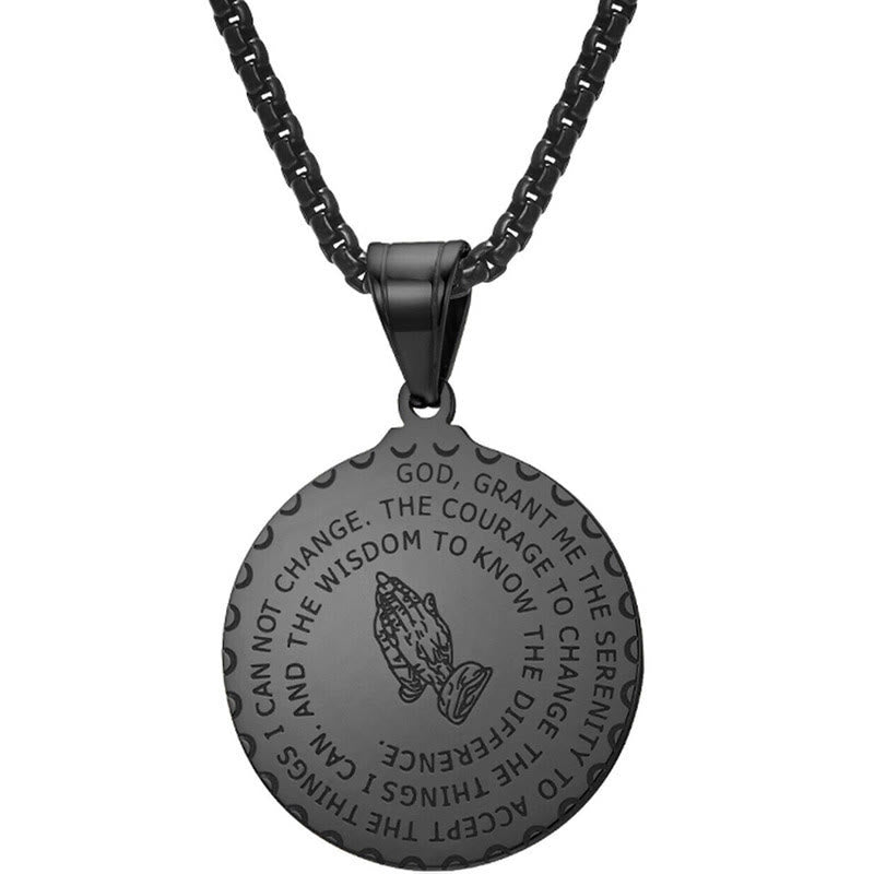 Christianartworkshop Praying Hands Round Plaque Necklace - image 6
