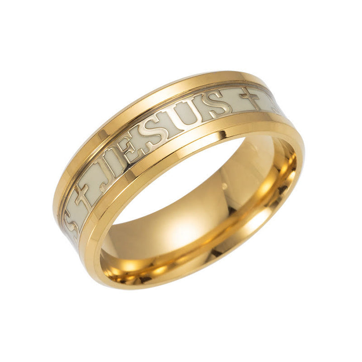 Christianartworkshop Luminous "JESUS" Printed Stainless Steel Ring - image 9