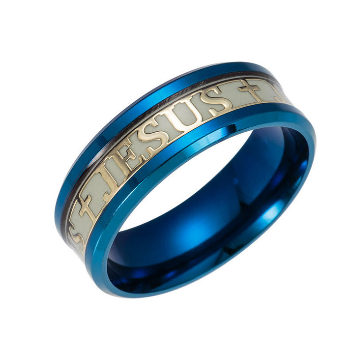 Christianartworkshop Luminous "JESUS" Printed Stainless Steel Ring - image 8