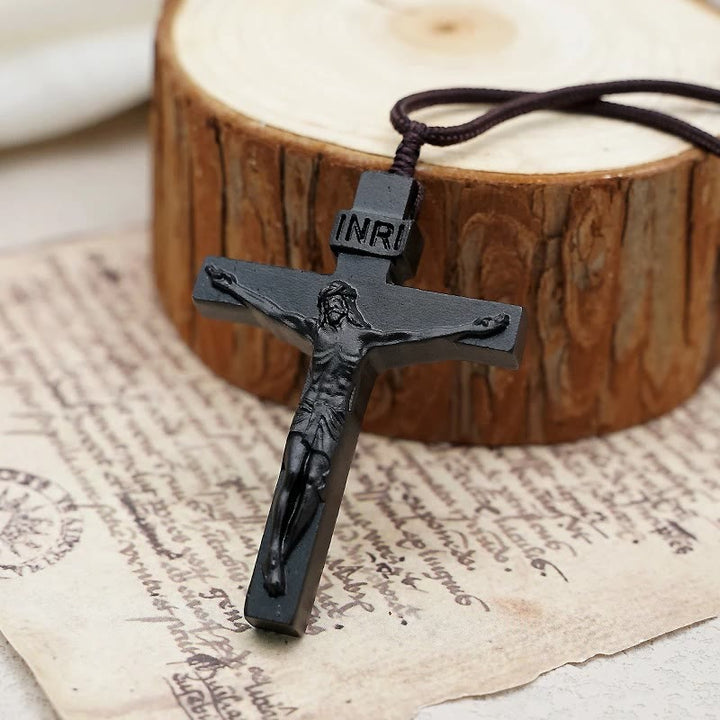 Christianartworkshop FAITH AS YOUR ARMOR: Jesus Crucifix Wooden Necklace - image 9