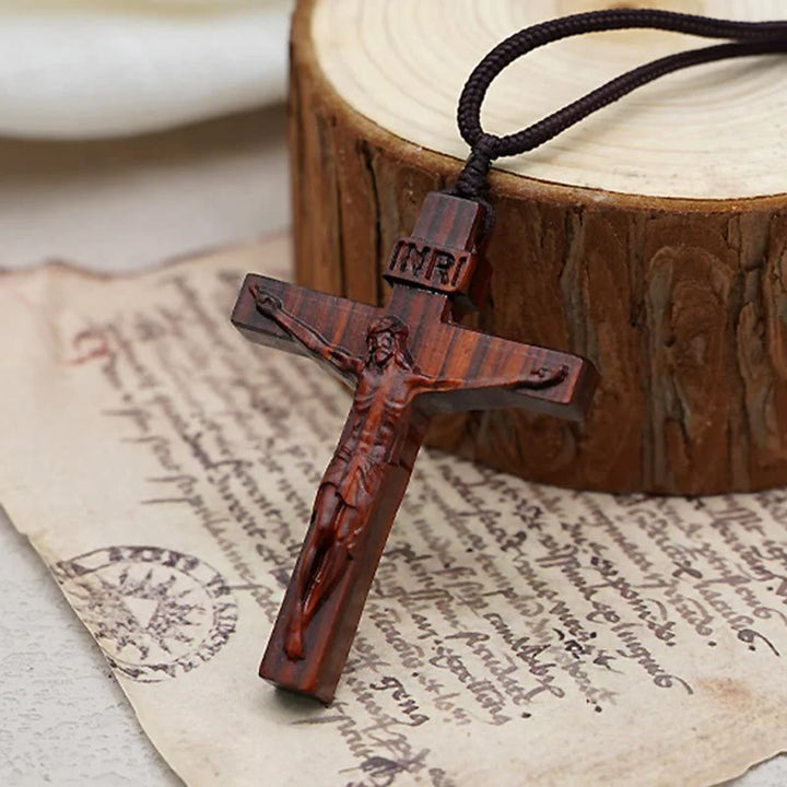 Christianartworkshop FAITH AS YOUR ARMOR: Jesus Crucifix Wooden Necklace - image 5