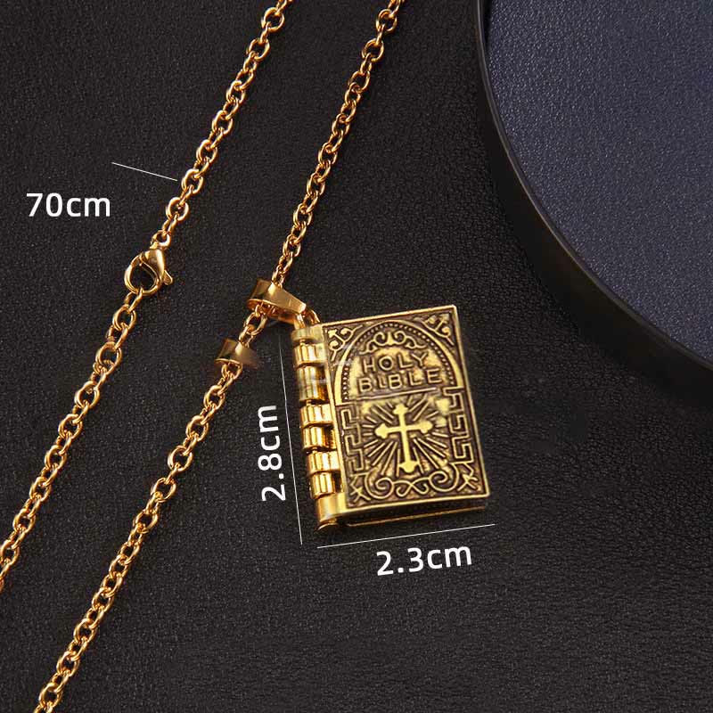 Christianartworkshop Turnable Cross Holy Bible Pendant Quality Necklace - image 5