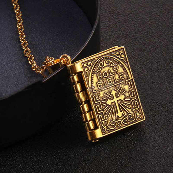 Christianartworkshop Turnable Cross Holy Bible Pendant Quality Necklace - image 3