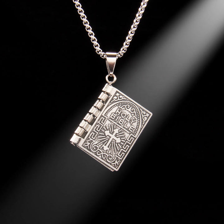 Christianartworkshop Turnable Cross Holy Bible Pendant Quality Necklace - Silver - image 6