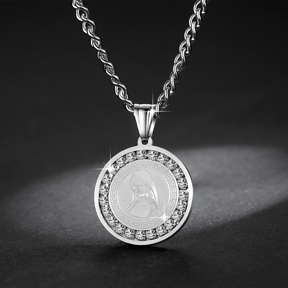 Christianartworkshop Zircon Set Virgin Mary Titanium Pendant Necklace - image 5