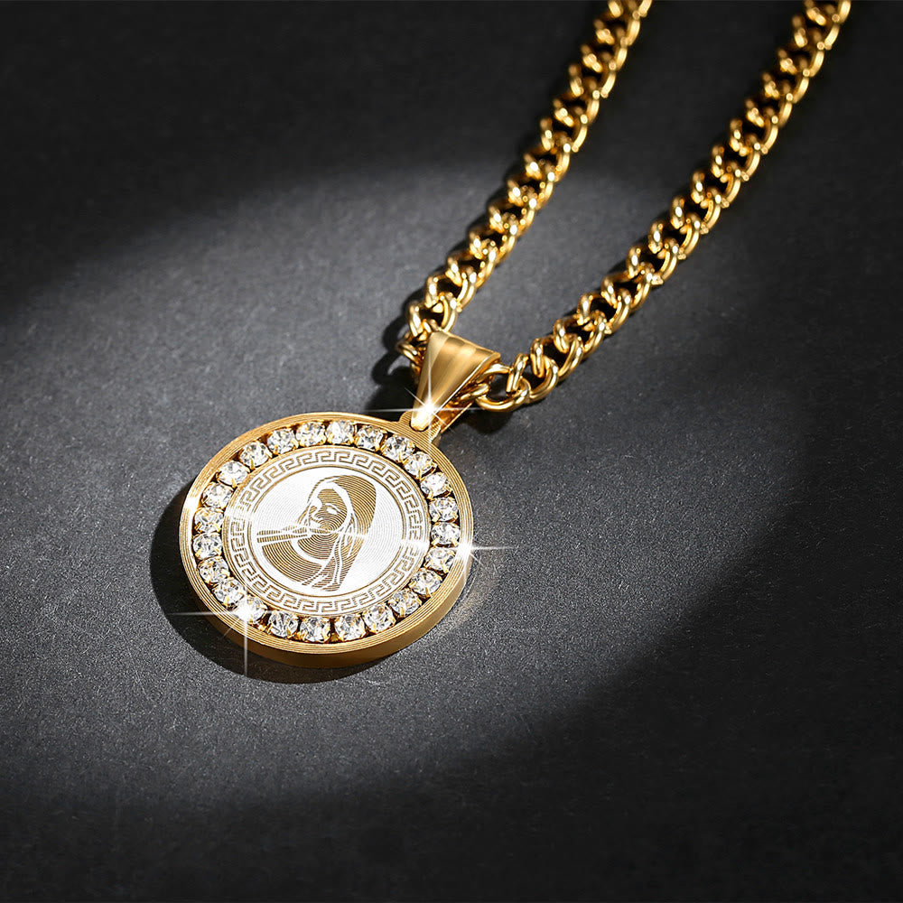 Christianartworkshop Zircon Set Virgin Mary Titanium Pendant Necklace - image 1
