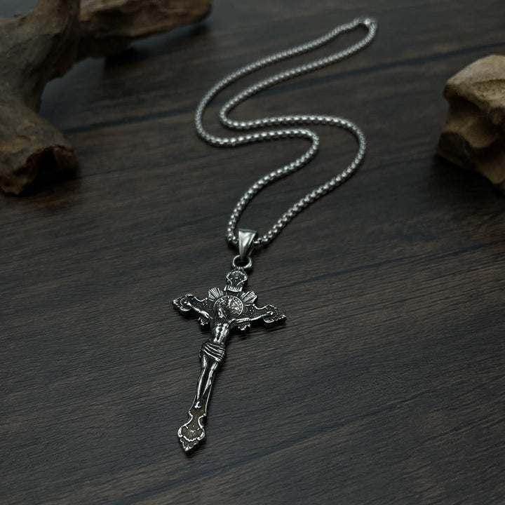St. Benedict Symbol Crucifix Necklace - image 1