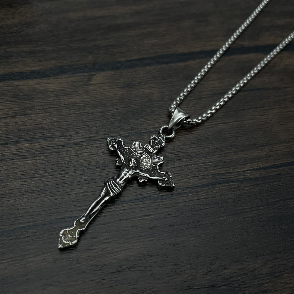 St. Benedict Symbol Crucifix Necklace - image 7
