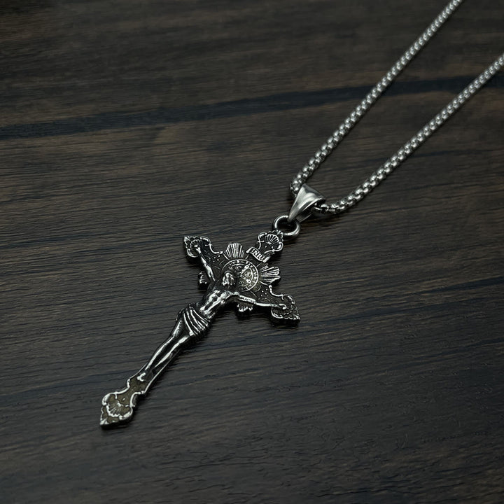 St. Benedict Symbol Crucifix Necklace - image 7