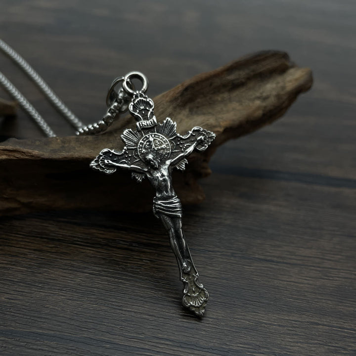 St. Benedict Symbol Crucifix Necklace - image 2