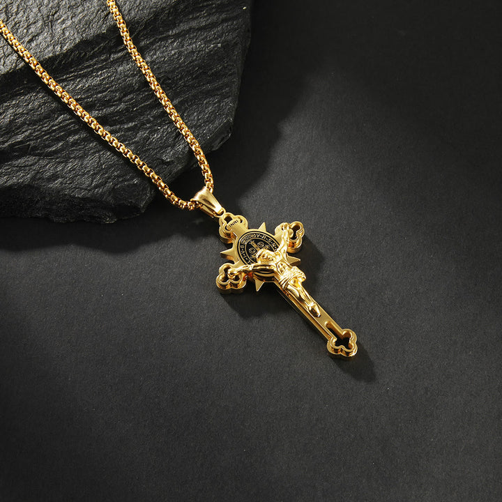 Christianartworkshop St. Benedict Symbol Crucifix Necklace - image 4