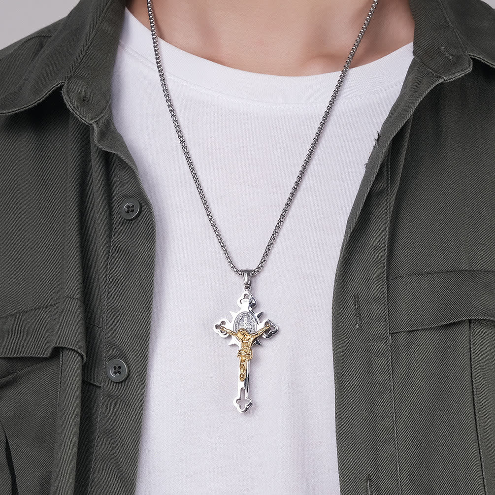 Christianartworkshop St. Benedict Symbol Crucifix Necklace - image 10