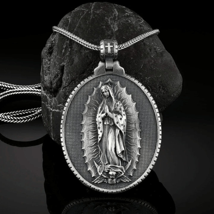 Christianartworkshop Our Lady of Guadalupe Virgin Mary Necklace - Silver - image 0