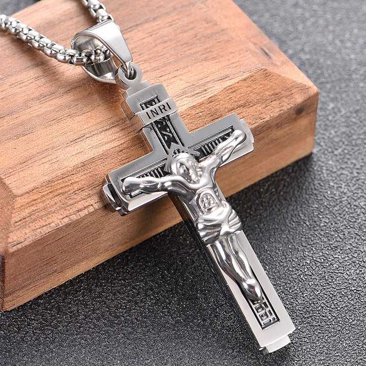 Christianartworkshop Crafted Jesus Christianartworkshop Crucifix Titanium Necklace - Silver - image 10