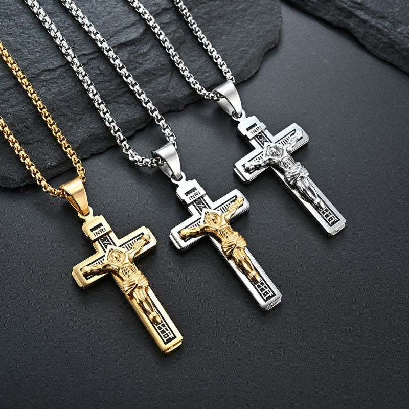 Christianartworkshop Crafted Jesus Christianartworkshop Crucifix Titanium Necklace - image 15