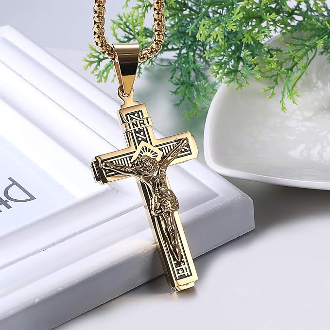 Christianartworkshop Crafted Jesus Christianartworkshop Crucifix Titanium Necklace - image 8