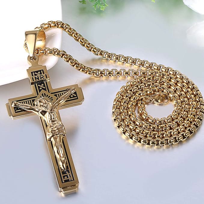 Christianartworkshop Crafted Jesus Christianartworkshop Crucifix Titanium Necklace - image 6
