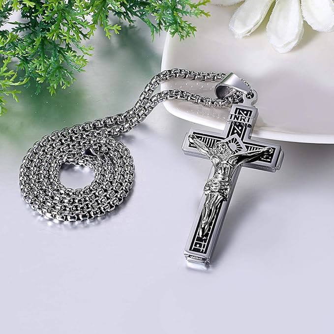 Christianartworkshop Crafted Jesus Christianartworkshop Crucifix Titanium Necklace - image 11