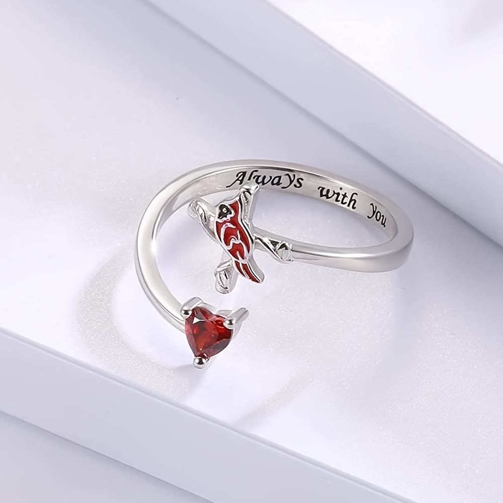 Christianartworkshop The Vitality of Jesus: Red Cardinal Adjustable Ring - Adjustable(Suitable for AU Size L1/2 - AU Size Q) - image 0