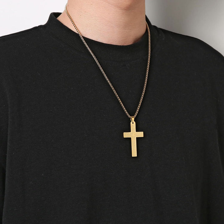 Christianartworkshop Stainless Steel Lord's Prayer Pendant Cross Necklace - image 2